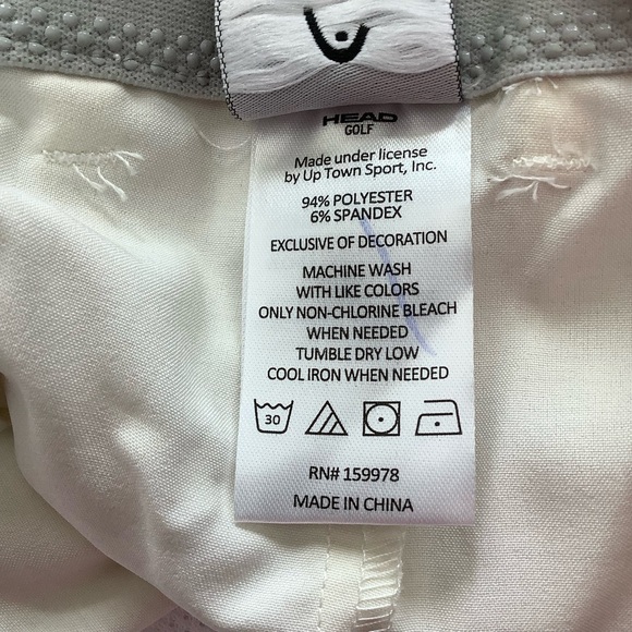 NWT HEAD Golf Men's White Shorts, Size 44 - Picture 7 of 7